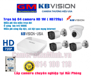Trọn bộ 4 Camera 1M KBvision - 6 Trọn bộ 4 Camera 1M KBvision