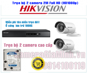 Trọn bộ 2 Camera Full HD 1080P 2MP - 4 Trọn bộ 2 Camera Full HD 1080P 2MP - Camera GiaMinh
