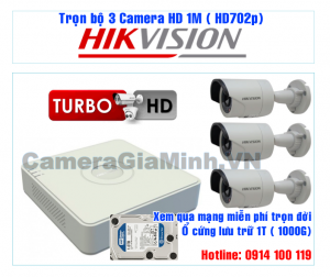 Trọn bộ 3 Camera 1M ( HD 720p) - 10 Trọn bộ 3 Camera 1M ( HD 720p)