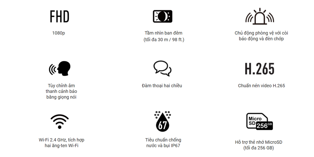 Camera C4W Báo động-Đàm thoại 2 chiều - 3 Camera C4W Báo động-Đàm thoại 2 chiều - Camera GiaMinh