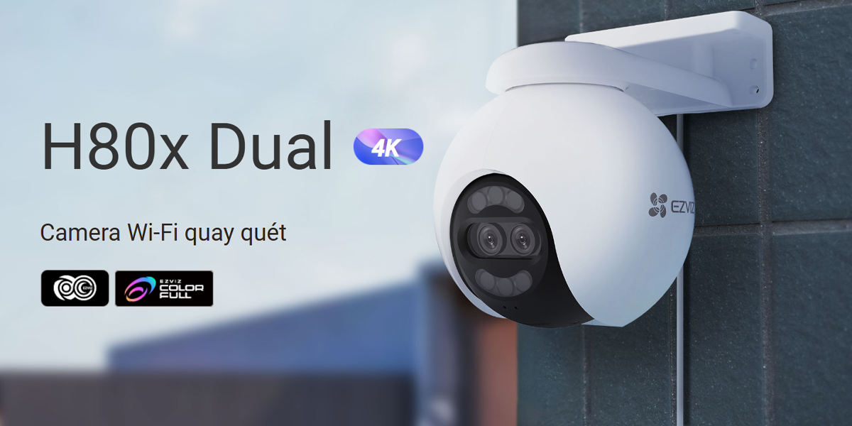 Camera Ngoài Trời Ống Kính Kép Ezviz H80X (8MP) - Camera GiaMinh