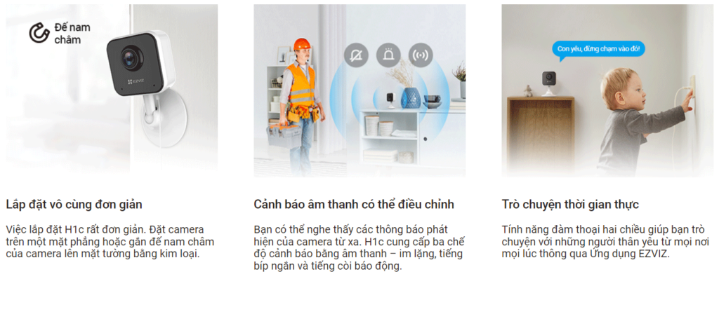 Camera Trong Nhà Ezviz H1C 2MP - Camera GiaMinh