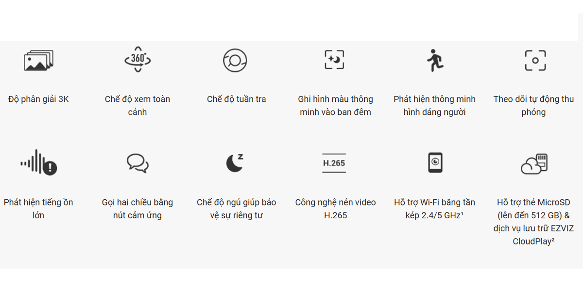 Camera Trong Nhà Ezviz H6C 3K (5MP) - 2 Camera Trong Nhà Ezviz H6C 3K (5MP) - Camera GiaMinh