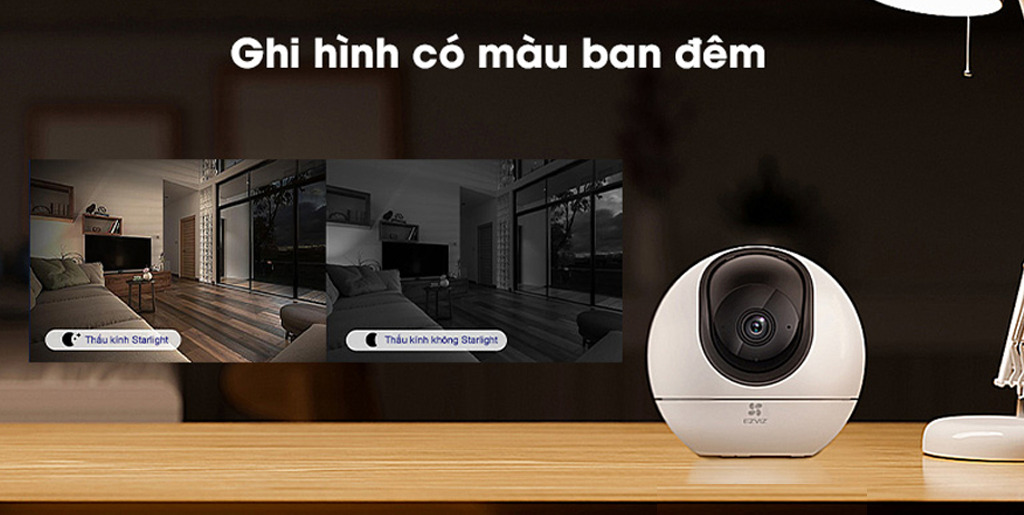 Camera Mắt Trong Nhà Ezviz H6 3K - 4 Tầm nhìn đêm công nghệ Starlight