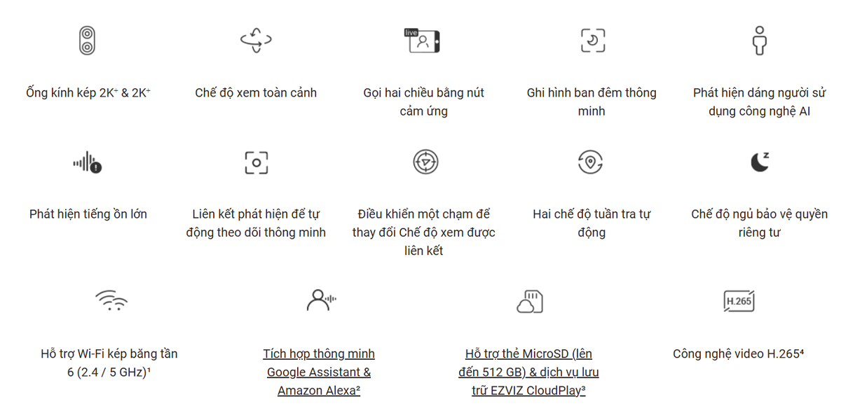 Camera Trong Nhà Ezviz H7C (8.0 MP) - 2 Camera Trong Nhà Ezviz H7C (8.0 MP) - Camera GiaMinh