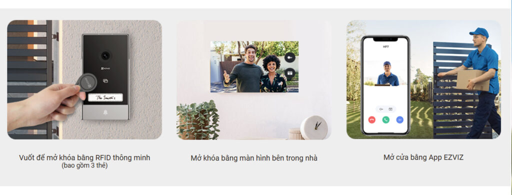 Bộ Chuông Cửa Thông Minh Ezviz HP7 - 4 Bộ Chuông Cửa Thông Minh Ezviz HP7 - Camera GiaMinh