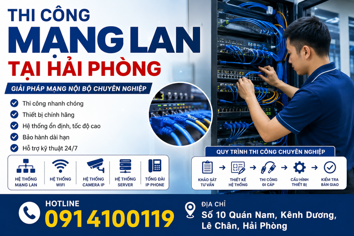 Thi Công Mạng LAN Tại Hải Phòng Thi Công Mạng LAN Tại Hải Phòng